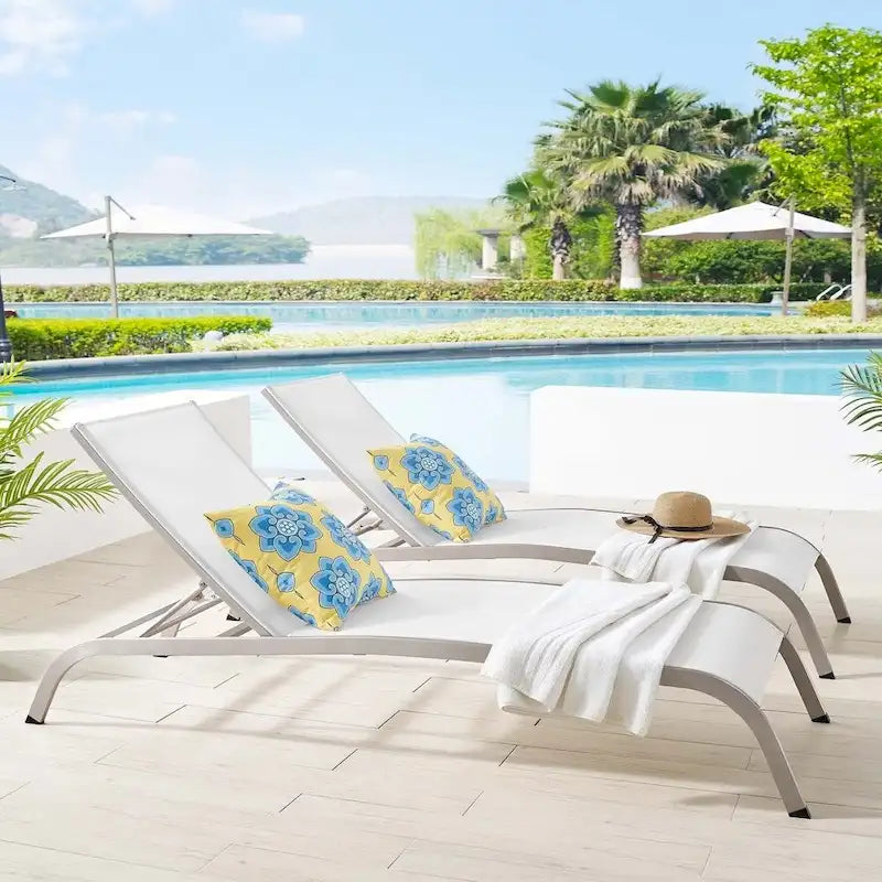 Havenside Home Wendu - Chaise longue de patio en textilène (lot de 2)