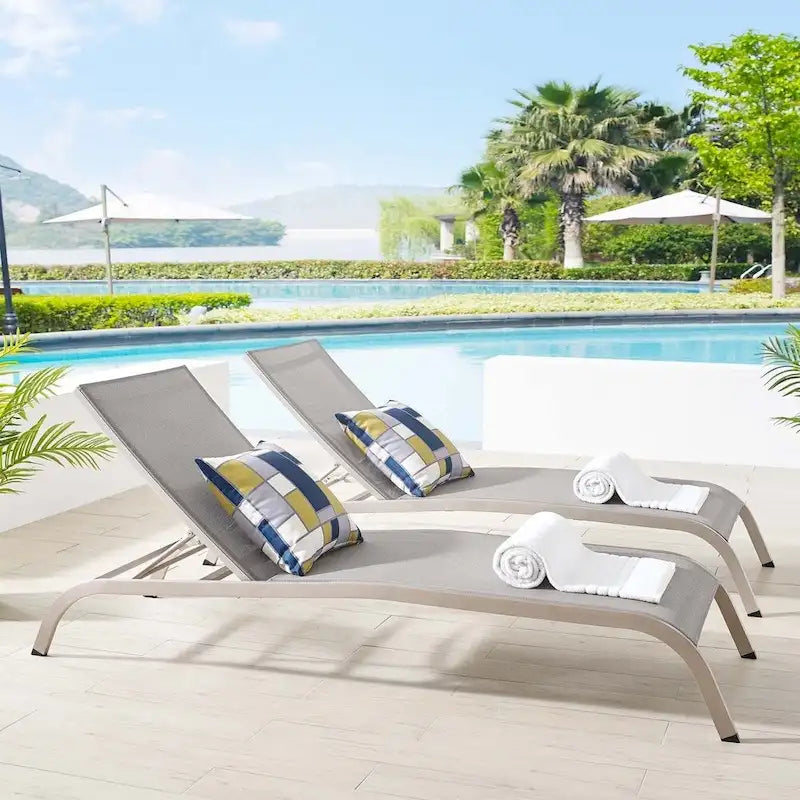 Havenside Home Wendu - Chaise longue de patio en textilène (lot de 2)