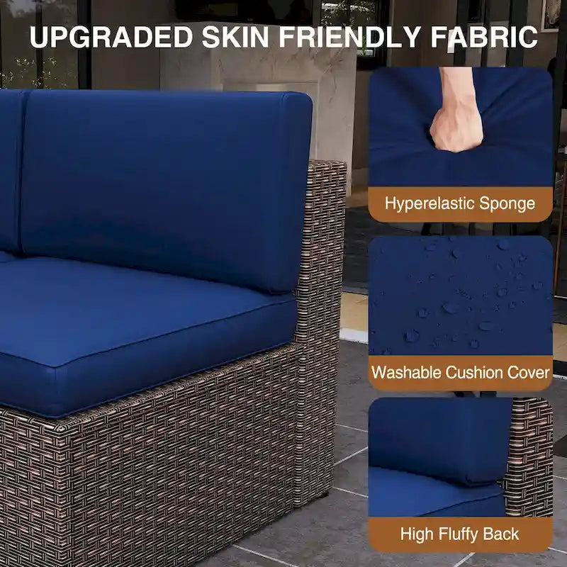 Ensemble de mobilier de patio 8 pièces avec table de foyer de 40 pouces