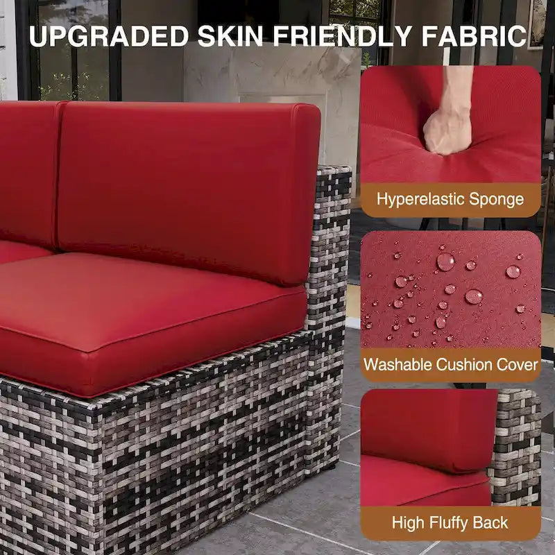 Ensemble de mobilier de patio 8 pièces avec table de foyer de 40 pouces