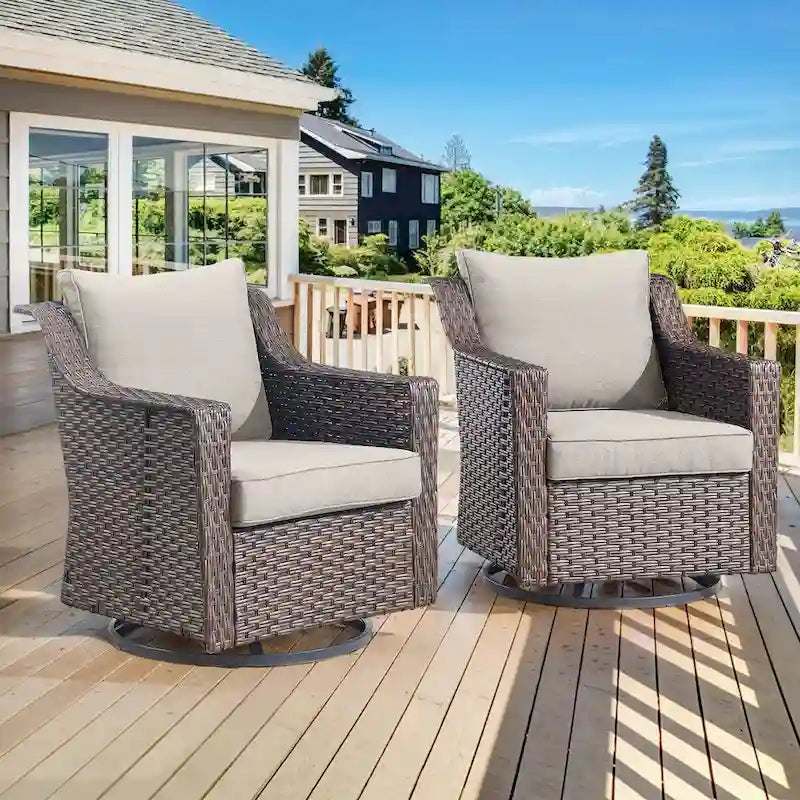 Gymojoy Outdoor Furniture Patio Swivel Rocking Chair Sets