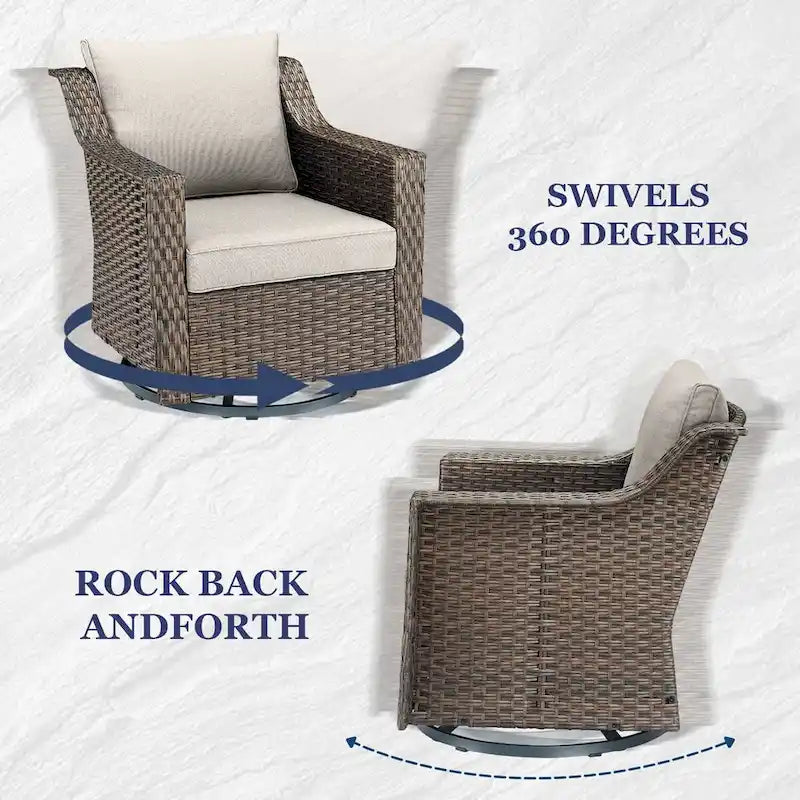 Ensembles de fauteuils à bascule pivotants d'extérieur Gymojoy