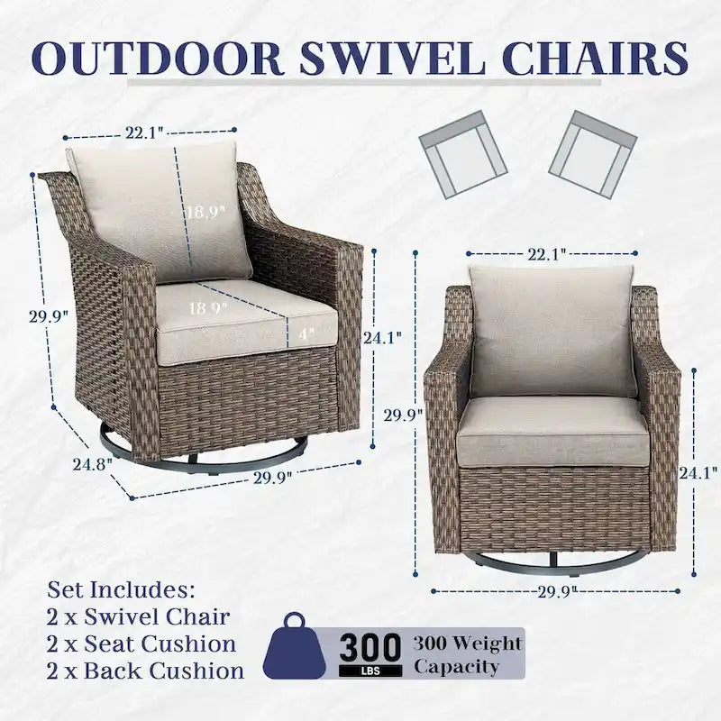 Ensembles de fauteuils à bascule pivotants d'extérieur Gymojoy