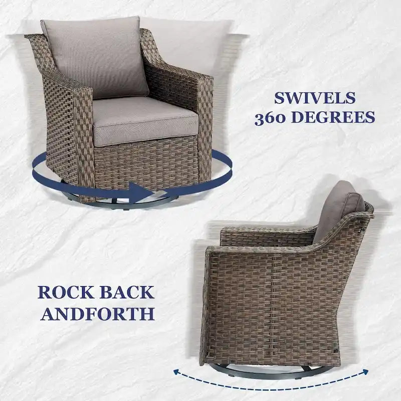 Ensembles de fauteuils à bascule pivotants d'extérieur Gymojoy