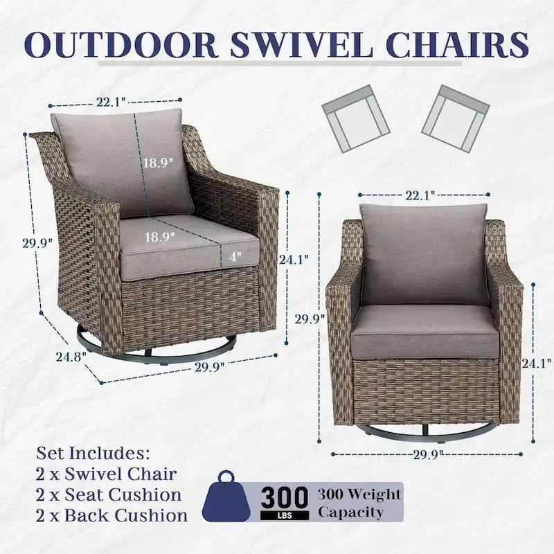 Ensembles de fauteuils à bascule pivotants d'extérieur Gymojoy
