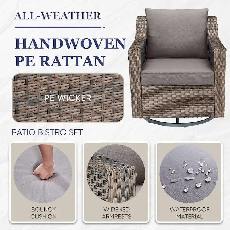 Ensembles de fauteuils à bascule pivotants d'extérieur Gymojoy