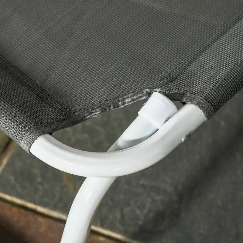 Chaise longue pliante, Transat d'extérieur, Dossier inclinable 4 positions, Accoudoirs, Cadre en métal et Tissu maillé