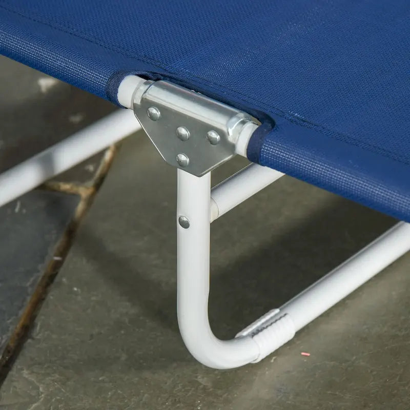 Chaise longue pliante, Transat d'extérieur, Dossier inclinable 4 positions, Accoudoirs, Cadre en métal et Tissu maillé