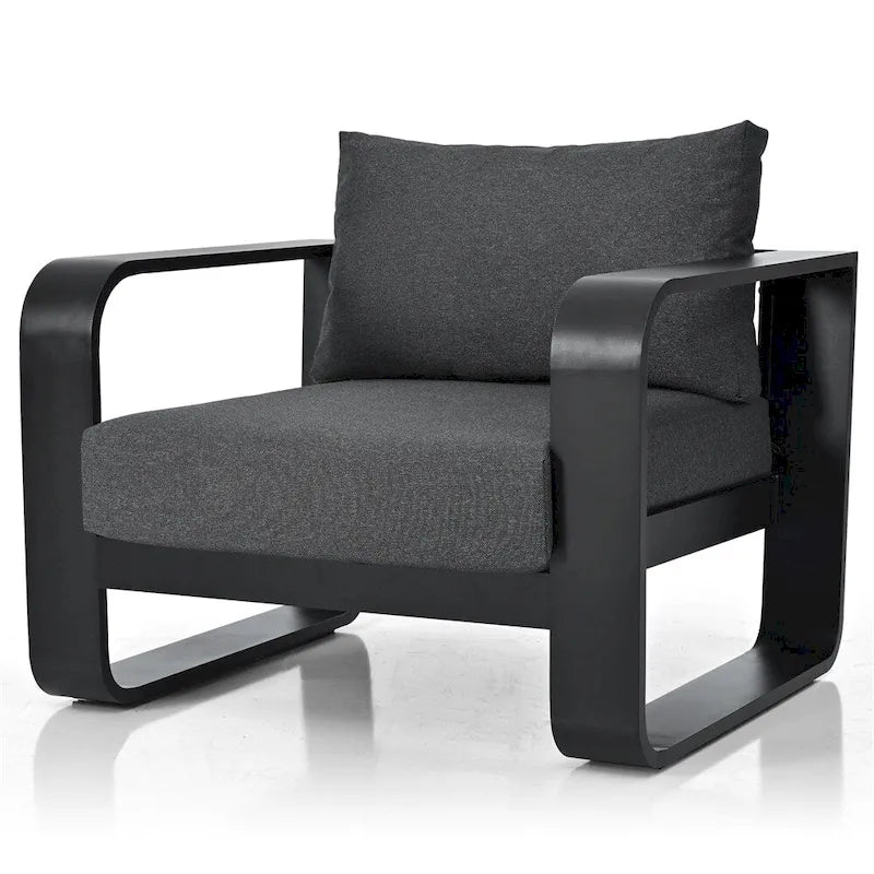 Ensemble de meubles de patio 3 pièces en aluminium avec coussin et table basse