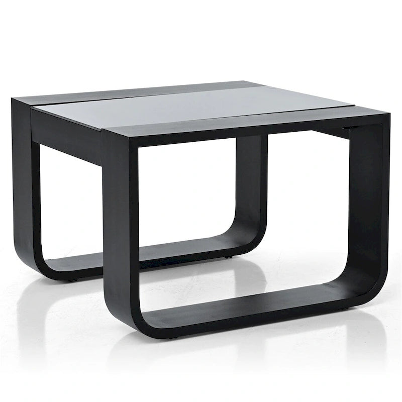 Ensemble de meubles de patio 3 pièces en aluminium avec coussin et table basse