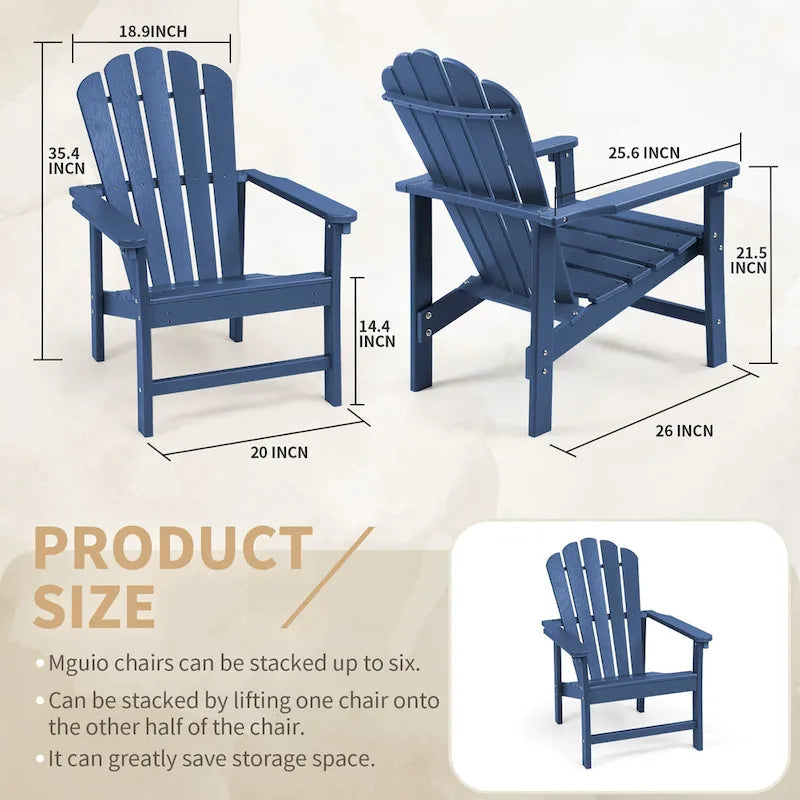Chaise Adirondack empilable Vrakae Patio en PEHD toutes saisons