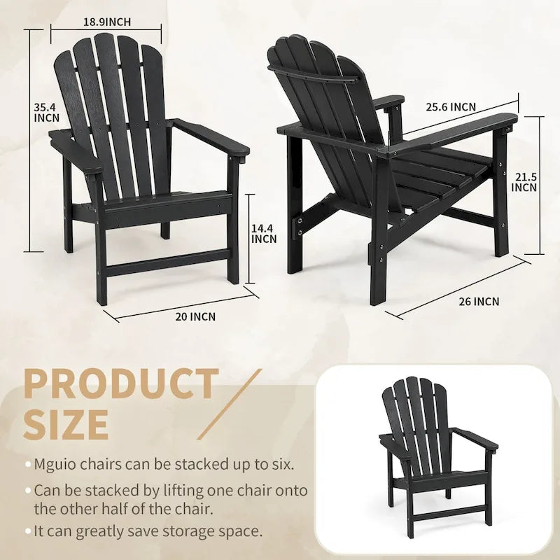 Chaise Adirondack empilable Vrakae Patio en PEHD toutes saisons