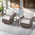 Gymojoy Ensemble bistro de patio avec chaises berçantes pivotantes à 360° et table - Marron