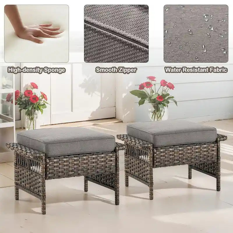 Gymojoy Ensemble bistro de patio avec chaises berçantes pivotantes à 360° et table - Marron