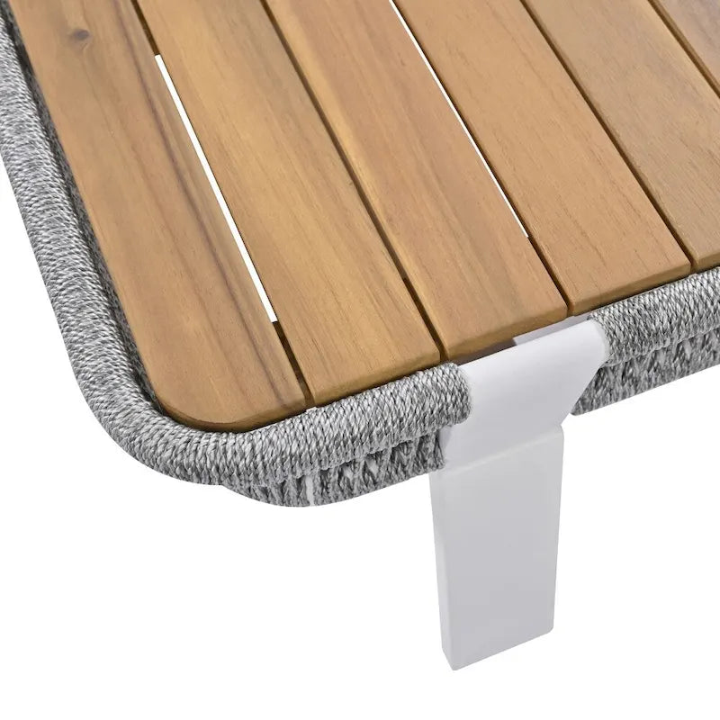 Ensemble de conversation d'extérieur 4 pièces avec table basse et coussins moelleux