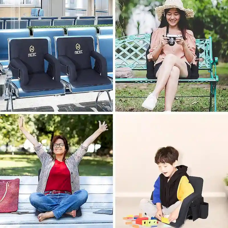 Sièges larges pour gradins, Sièges de gradins avec dossier, Chaises de sol, 5 positions inclinables