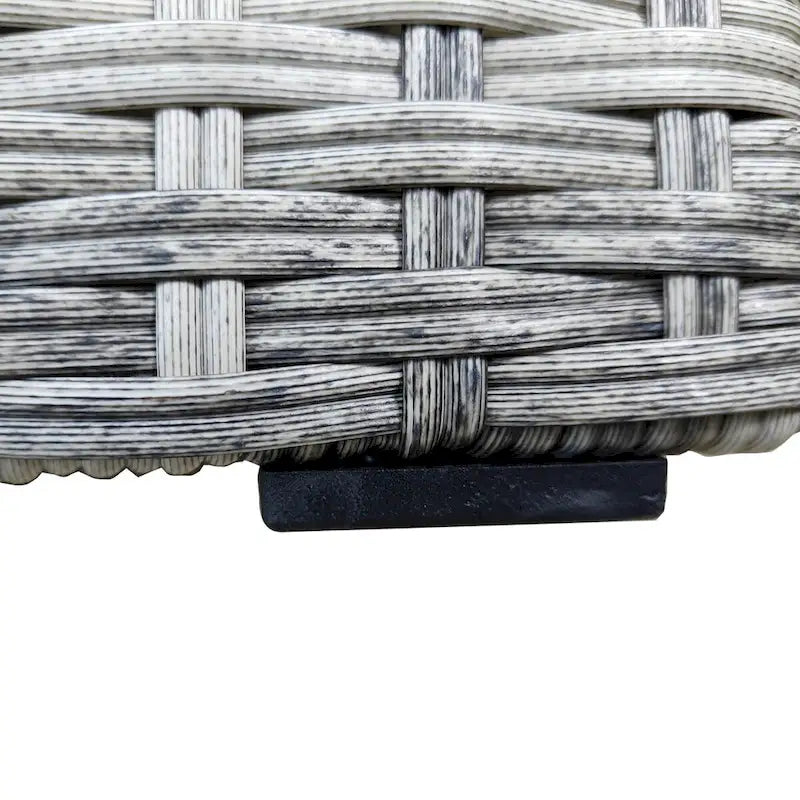 Ensemble de conversation d'extérieur de 10 pièces en osier gris avec coussins gris foncé et quatre oreillers
