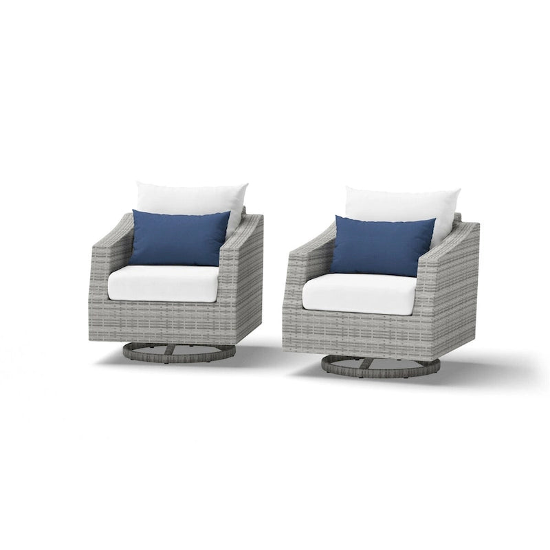 Fauteuils de club de jardin mobiles 2 pièces Cannes Sunbrella