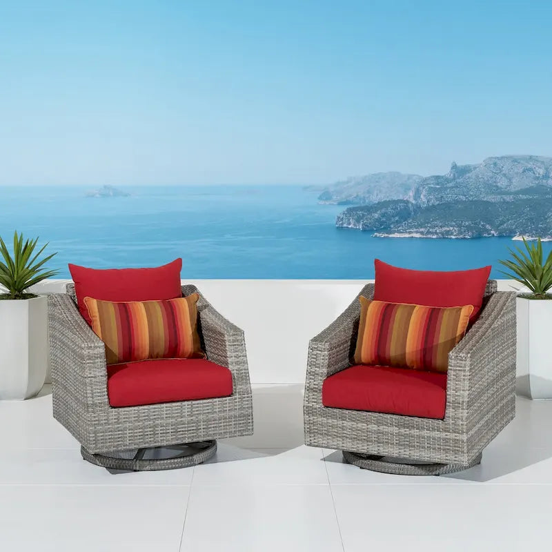 Fauteuils de club de jardin mobiles 2 pièces Cannes Sunbrella