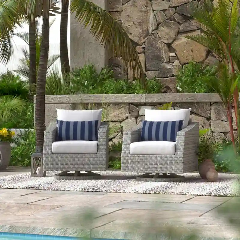 Fauteuils de club de jardin mobiles 2 pièces Cannes Sunbrella