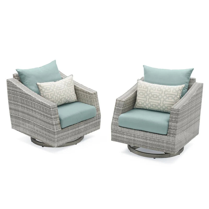 Fauteuils de club de jardin mobiles 2 pièces Cannes Sunbrella