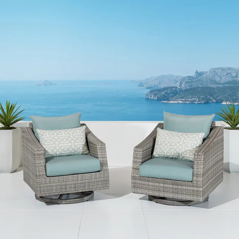 Fauteuils de club de jardin mobiles 2 pièces Cannes Sunbrella