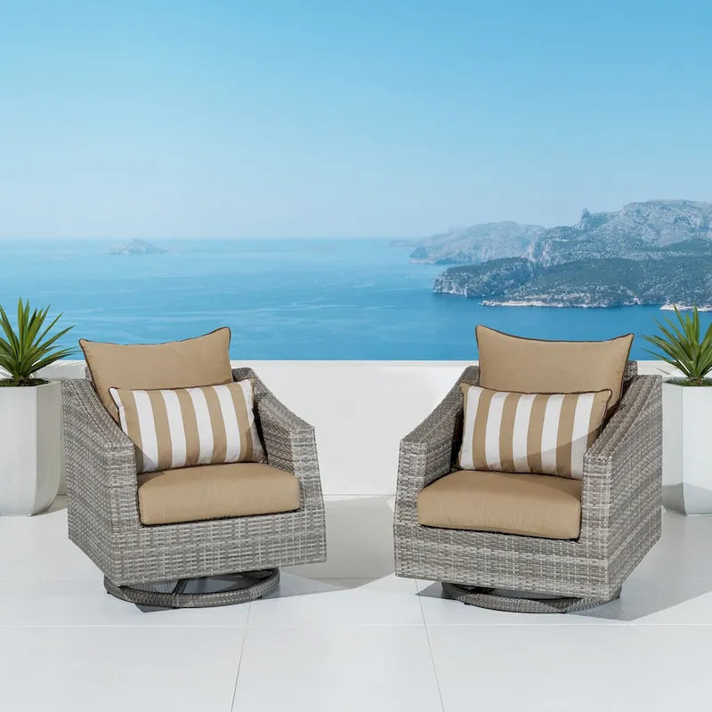 Fauteuils de club de jardin mobiles 2 pièces Cannes Sunbrella