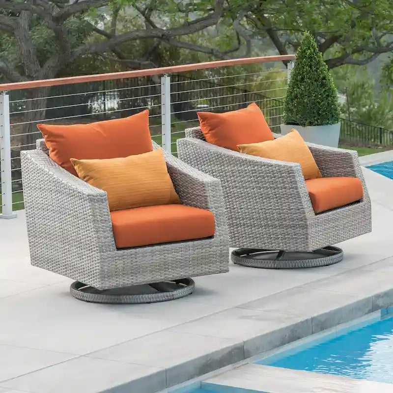 Fauteuils de club de jardin mobiles 2 pièces Cannes Sunbrella