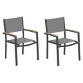 Fauteuil de jardin en titane Oxford Garden Travira avec accoudoirs en teck vieilli