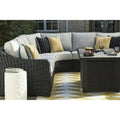 Signature Design by Ashley Beachcroft Black/Gray 3-Piece Outdoor Sectional - 145 W x 145 D x 35 H