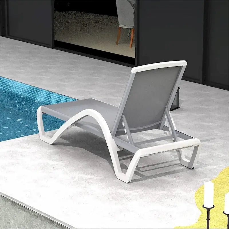 Chaises longues réglables en aluminium avec accoudoirs pour patio