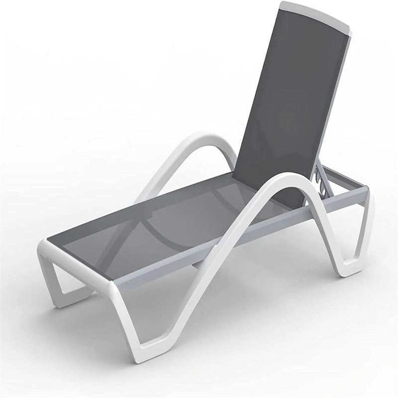 Chaises longues réglables en aluminium avec accoudoirs pour patio