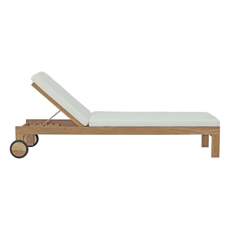 Chaise longue de jardin en teck Upland