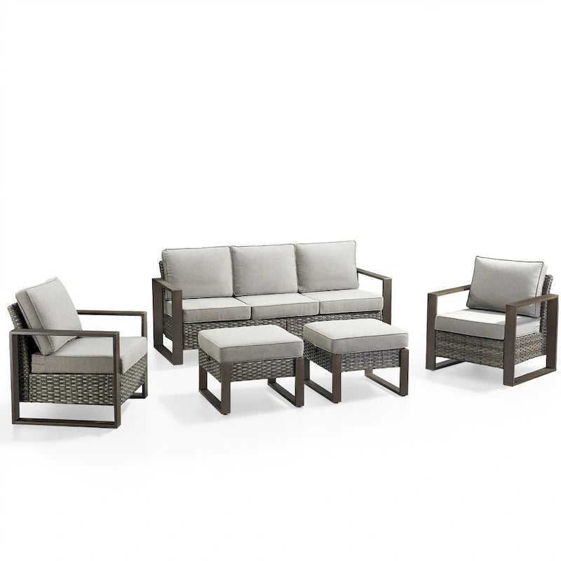 Chaise de mobilier de patio Gymojoy avec ottomans en rotin