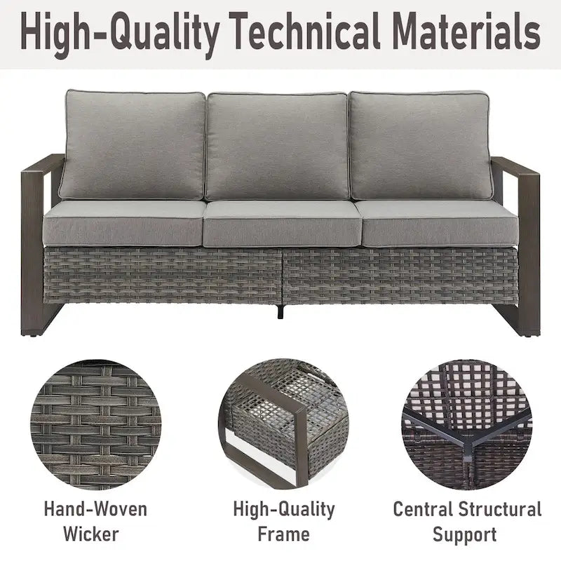 Chaise de mobilier de patio Gymojoy avec ottomans en rotin