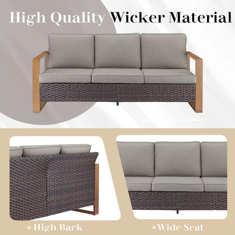 Chaise de mobilier de patio Gymojoy avec ottomans en rotin