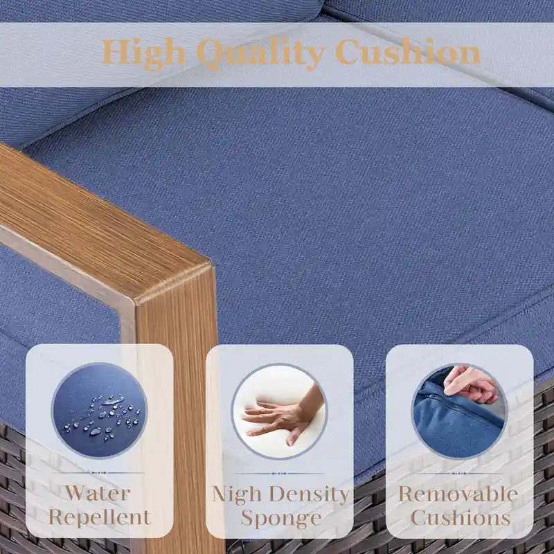 Chaise de mobilier de patio Gymojoy avec ottomans en rotin