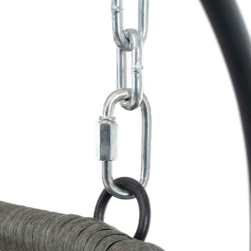 Fauteuil suspendu 2 places avec support, balancelle d'intérieur et d'extérieur pour terrasse, panier suspendu avec support pour balcon