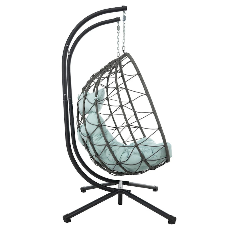 Fauteuil suspendu 2 places avec support, balancelle d'intérieur et d'extérieur pour terrasse, panier suspendu avec support pour balcon