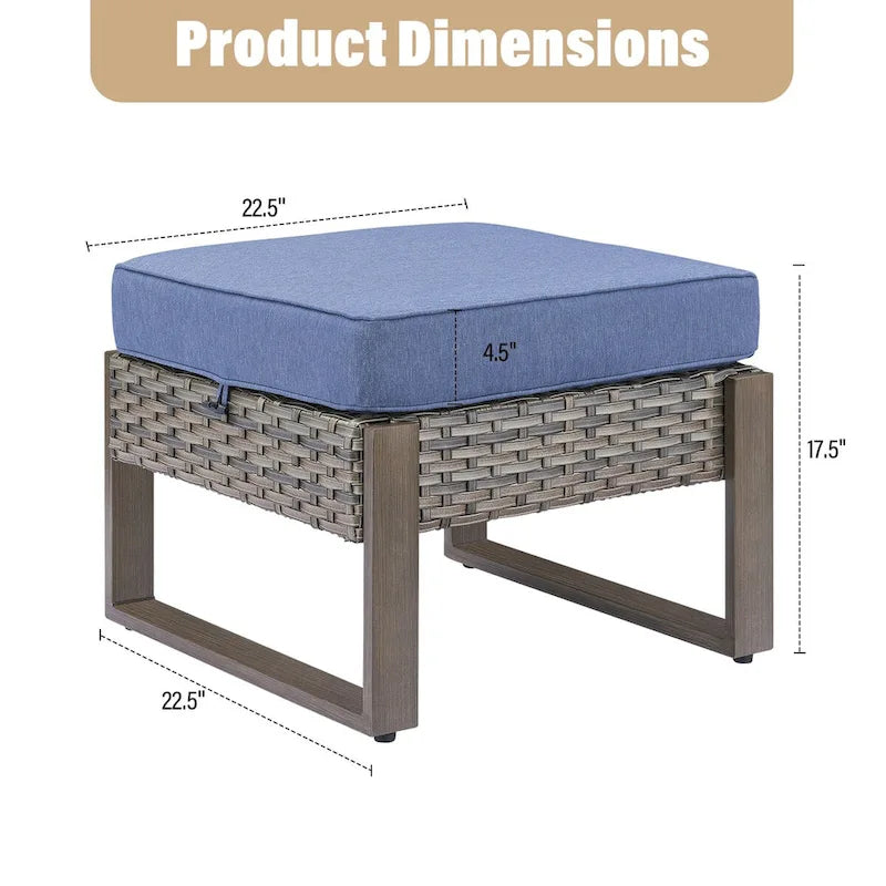 Repose-pieds d'extérieur Gymojoy avec coussins – Gris