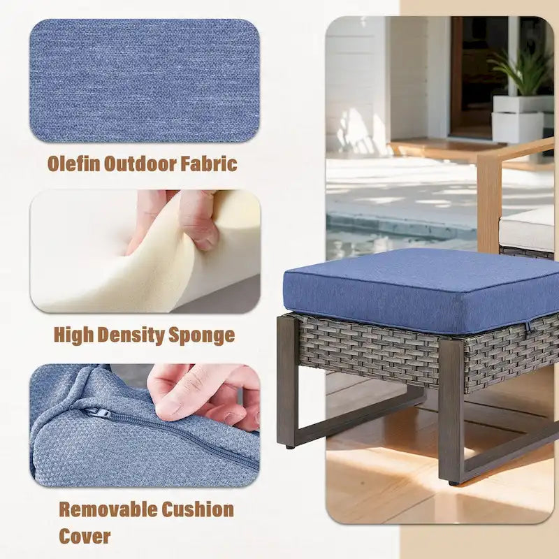 Repose-pieds d'extérieur Gymojoy avec coussins – Gris