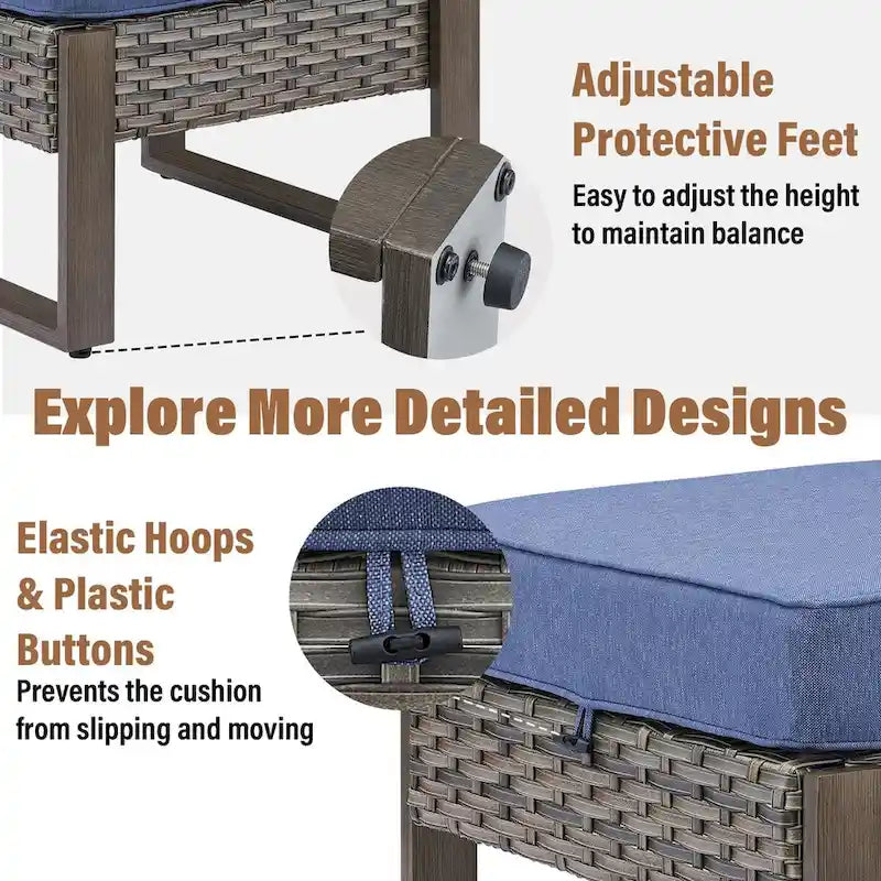 Repose-pieds d'extérieur Gymojoy avec coussins – Gris