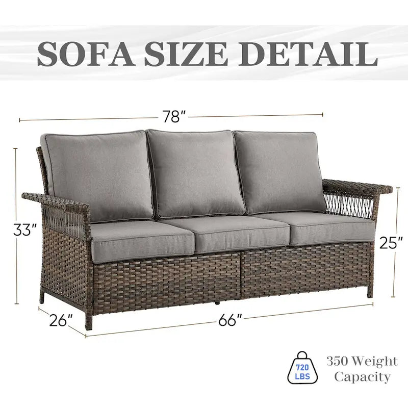 Salons de jardin avec fauteuil pivotant - Marron