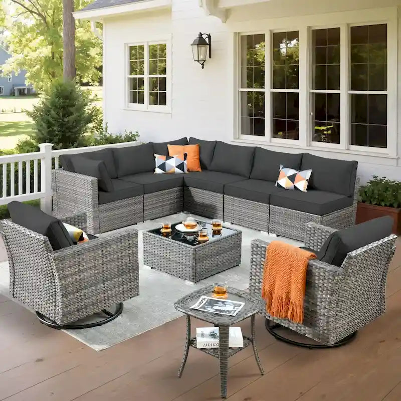 Ensemble de chaises pivotantes XIZZI 10 pièces pour patio extérieur