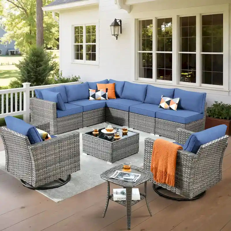 Ensemble de chaises pivotantes XIZZI 10 pièces pour patio extérieur