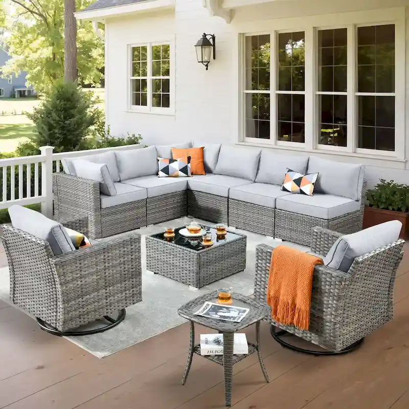 Ensemble de chaises pivotantes XIZZI 10 pièces pour patio extérieur