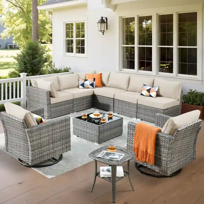 Ensemble de chaises pivotantes XIZZI 10 pièces pour patio extérieur