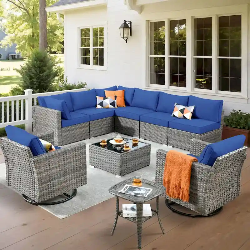 Ensemble de chaises pivotantes XIZZI 10 pièces pour patio extérieur