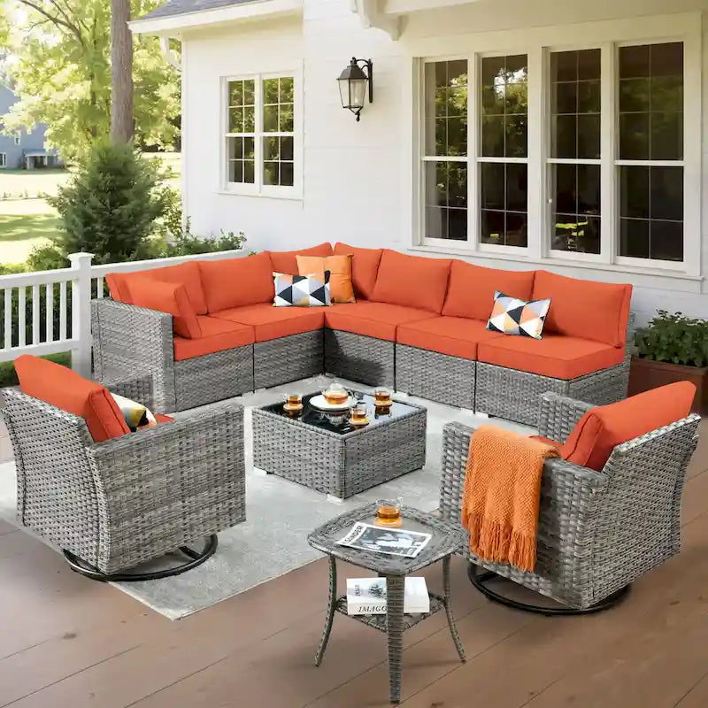 Ensemble de chaises pivotantes XIZZI 10 pièces pour patio extérieur