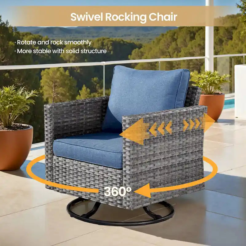 Ensemble de chaises pivotantes XIZZI 10 pièces pour patio extérieur